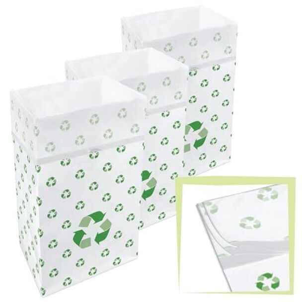 30 Gallon Clean Cubes, 3 Pack (Recycle Pattern - Multi-liner)